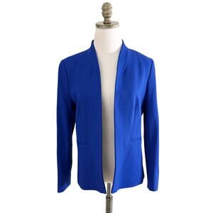 J. Crew Royal Blue Open Front Fitted Blazer Women's Size 6 EUC